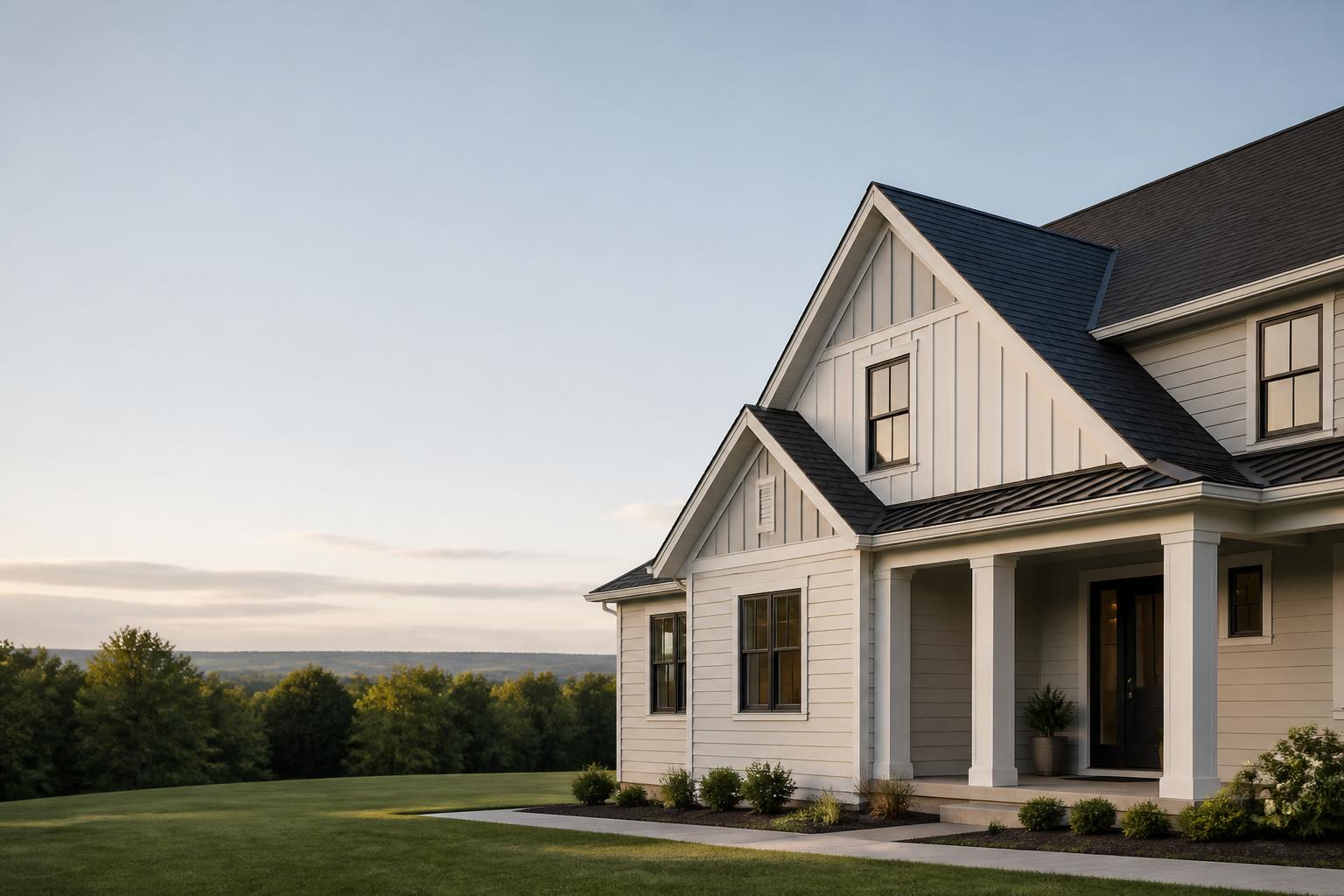 Finished home exterior with open space for call-to-action text.